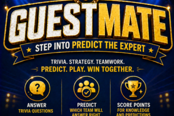 Remote teams participating in a virtual trivia game, answering questions and predicting expert teams during an employee engagement activity