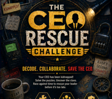 Virtual teams solving magical puzzles and uncovering clues during an interactive fantasy-themed team-building challenge.