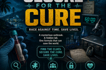 Remote teams solving scientific puzzles and collaborating online during Secure for the Cure™, a virtual escape room team-building experience