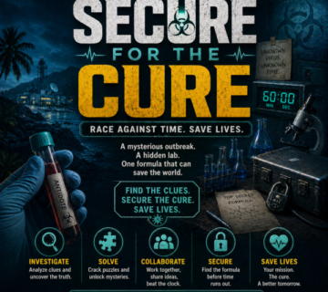 Remote teams solving scientific puzzles and collaborating online during Secure for the Cure™, a virtual escape room team-building experience