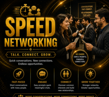 Employees participating in a speed networking activity, engaging in quick conversations and building workplace connections.