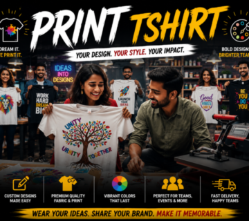 Employees painting custom T-shirts together during a creative team-building and employee engagement activity